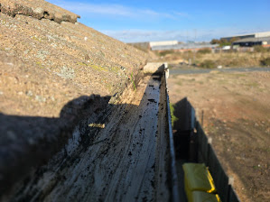 Gutter clearing removing leaves and debris in Grimsby