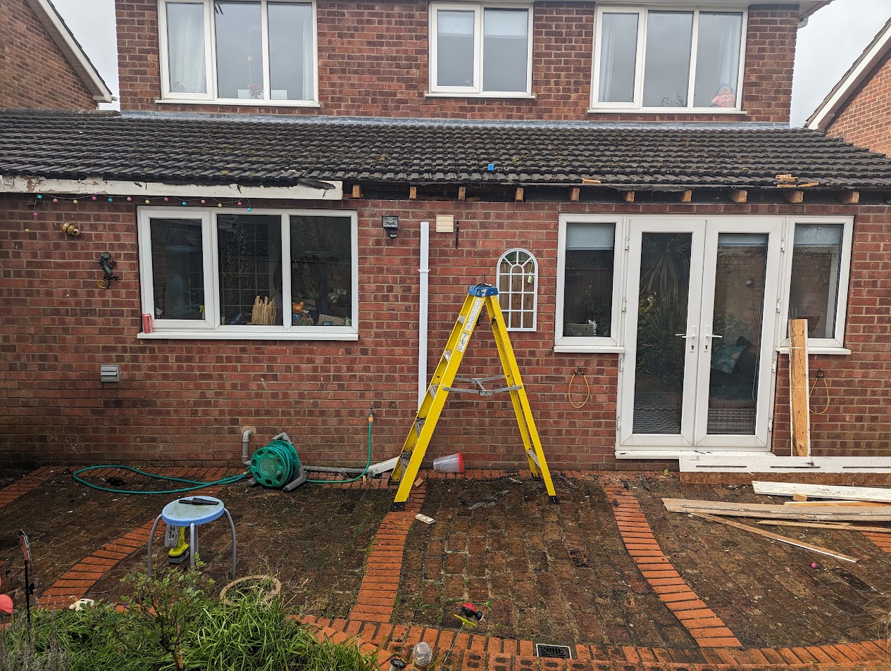 New uPVC gutter installation on a Grimsby home