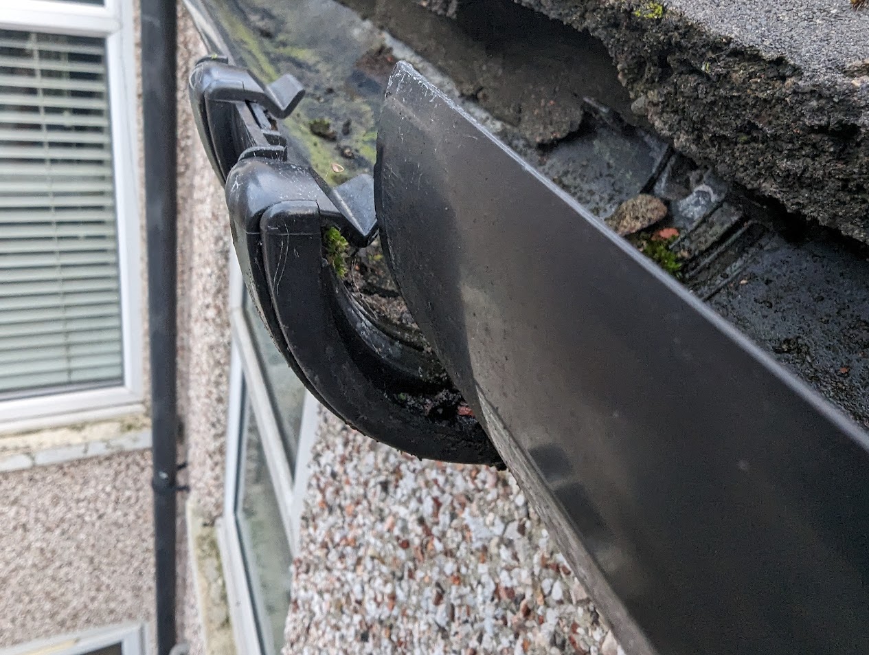 Gutter repair work on a Grimsby property